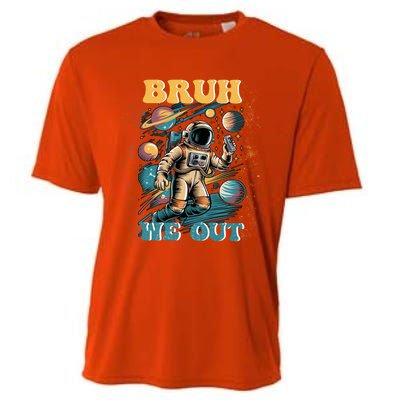 Funny End Of School Year Astronaut Summer Bruh We Out Funny Gift Cooling Performance Crew T-Shirt