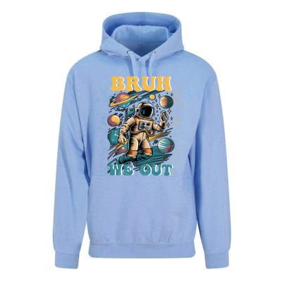 Funny End Of School Year Astronaut Summer Bruh We Out Funny Gift Unisex Surf Hoodie