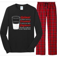 Funny Engineer Optimist Pessimist Glass Engineer Long Sleeve Pajama Set