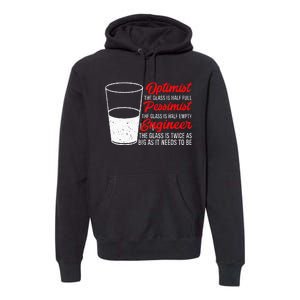 Funny Engineer Optimist Pessimist Glass Engineer Premium Hoodie