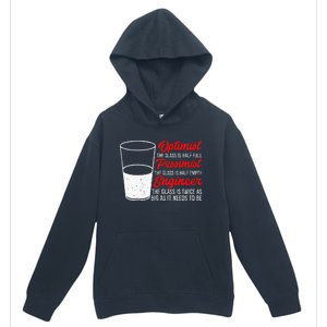 Funny Engineer Optimist Pessimist Glass Engineer Urban Pullover Hoodie