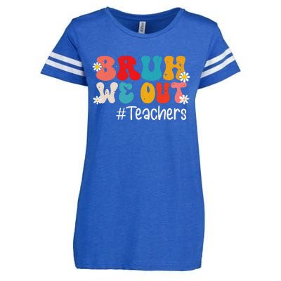 Funny End Of School Year Teacher Summer Bruh We Out Teachers Enza Ladies Jersey Football T-Shirt