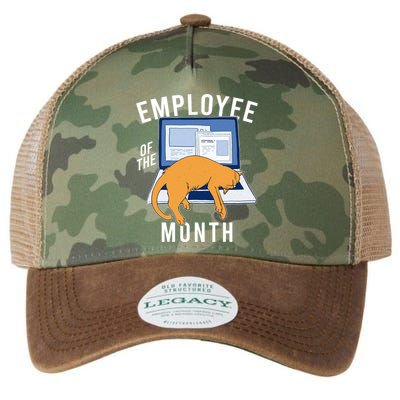Funny Employee Of The Month Sleepy Cat Laptop Legacy Tie Dye Trucker Hat