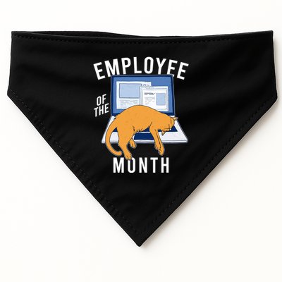 Funny Employee Of The Month Sleepy Cat Laptop USA-Made Doggie Bandana