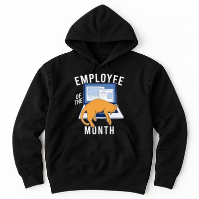 Funny Employee Of The Month Sleepy Cat Laptop Hoodie
