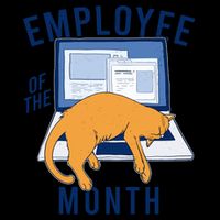 Funny Employee Of The Month Sleepy Cat Laptop Mug
