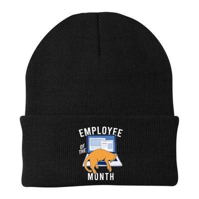 Funny Employee Of The Month Sleepy Cat Laptop Beanie
