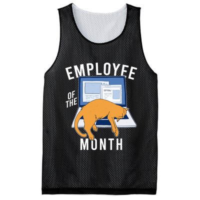 Funny Employee Of The Month Sleepy Cat Laptop Mesh Reversible Basketball Jersey Tank