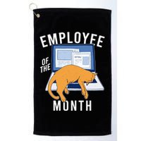 Funny Employee Of The Month Sleepy Cat Laptop Golf Towel
