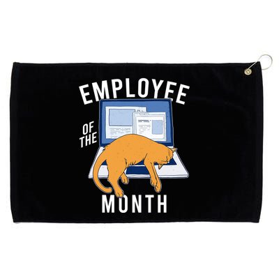 Funny Employee Of The Month Sleepy Cat Laptop Grommeted Golf Towel