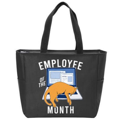 Funny Employee Of The Month Sleepy Cat Laptop Zip Tote Bag