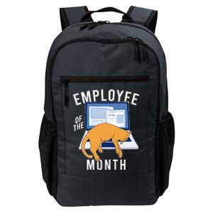 Funny Employee Of The Month Sleepy Cat Laptop Daily Commute Backpack