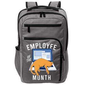 Funny Employee Of The Month Sleepy Cat Laptop Impact Tech Backpack