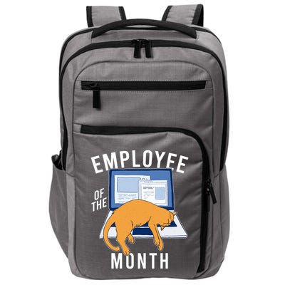 Funny Employee Of The Month Sleepy Cat Laptop Impact Tech Backpack