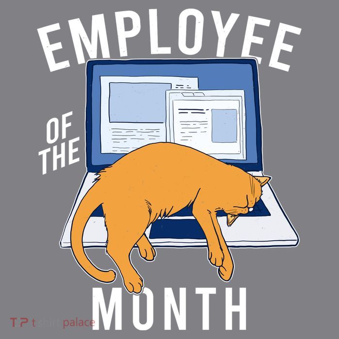 Funny Employee Of The Month Sleepy Cat Laptop Impact Tech Backpack