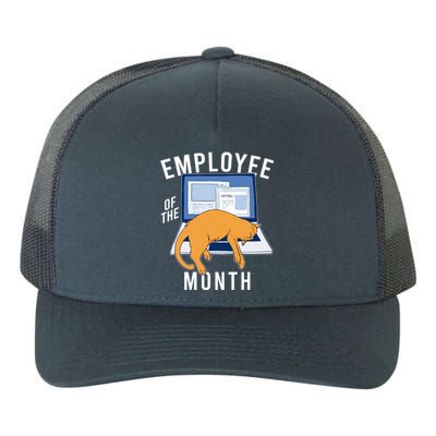 Funny Employee Of The Month Sleepy Cat Laptop Yupoong Adult 5-Panel Trucker Hat