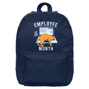 Funny Employee Of The Month Sleepy Cat Laptop 16 in Basic Backpack