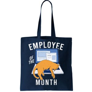 Funny Employee Of The Month Sleepy Cat Laptop Tote Bag