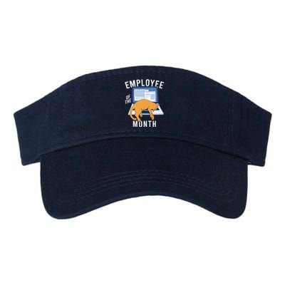 Funny Employee Of The Month Sleepy Cat Laptop Valucap Bio-Washed Visor