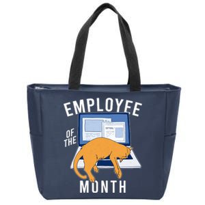 Funny Employee Of The Month Sleepy Cat Laptop Zip Tote Bag