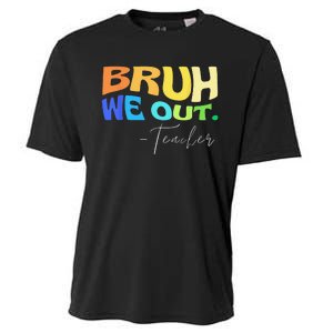 Funny End Of School Year Teacher Summer Bruh We Out Teachers Cooling Performance Crew T-Shirt