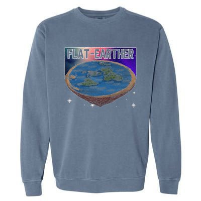 FlatEarther Earth Planet Space Lover Garment-Dyed Sweatshirt