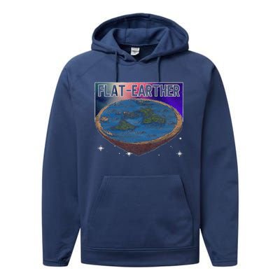 FlatEarther Earth Planet Space Lover Performance Fleece Hoodie