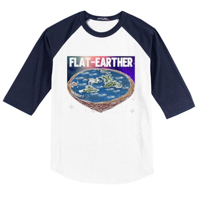 FlatEarther Earth Planet Space Lover Baseball Sleeve Shirt