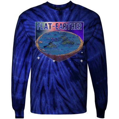 FlatEarther Earth Planet Space Lover Tie-Dye Long Sleeve Shirt