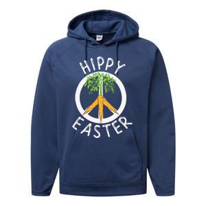 Funny Easter Peace Sign Hippy Easter Carrots Performance Fleece Hoodie