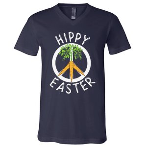 Funny Easter Peace Sign Hippy Easter Carrots V-Neck T-Shirt