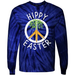 Funny Easter Peace Sign Hippy Easter Carrots Tie-Dye Long Sleeve Shirt