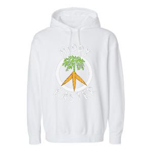 Funny Easter Peace Sign Hippy Easter Carrots Garment-Dyed Fleece Hoodie