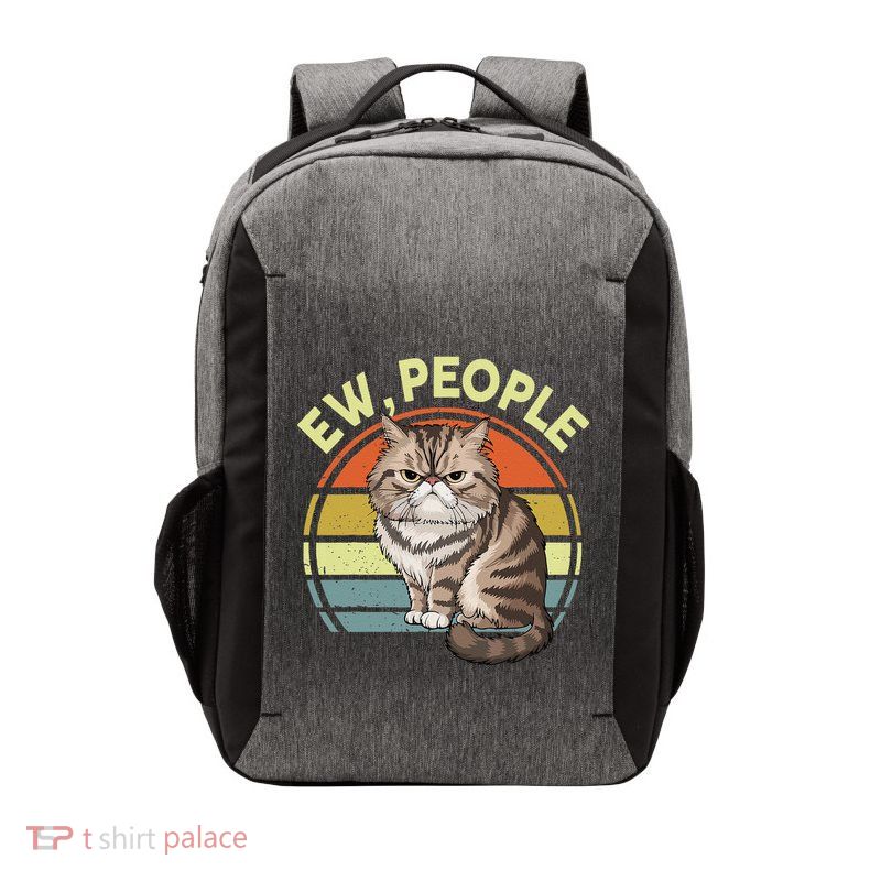 Funny Ew People Persian Cat Meme Mom Dad Cute Kitten Retro Vector Backpack