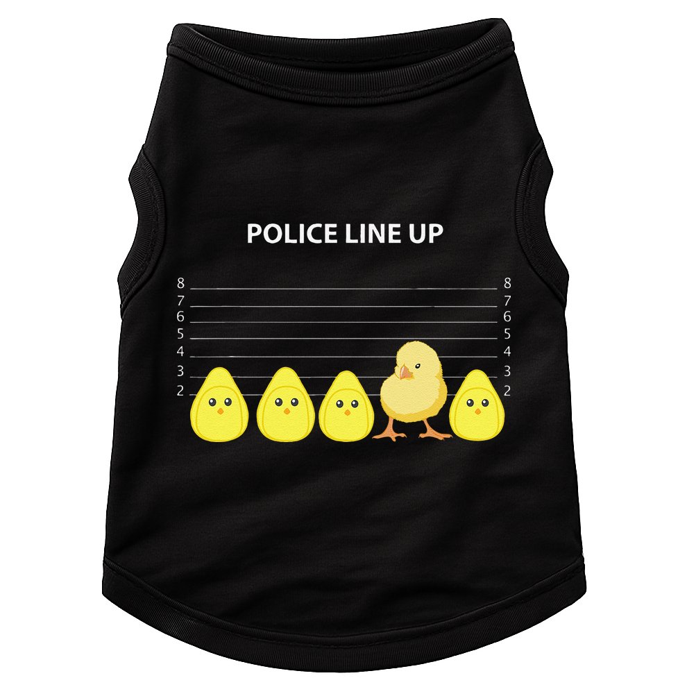 Funny Easter Police Line Up Chicks S Doggie Tank