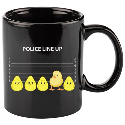 Funny Easter Police Line Up Chicks S 11oz C Handle Ceramic Mug