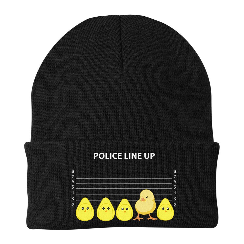 Funny Easter Police Line Up Chicks S Beanie