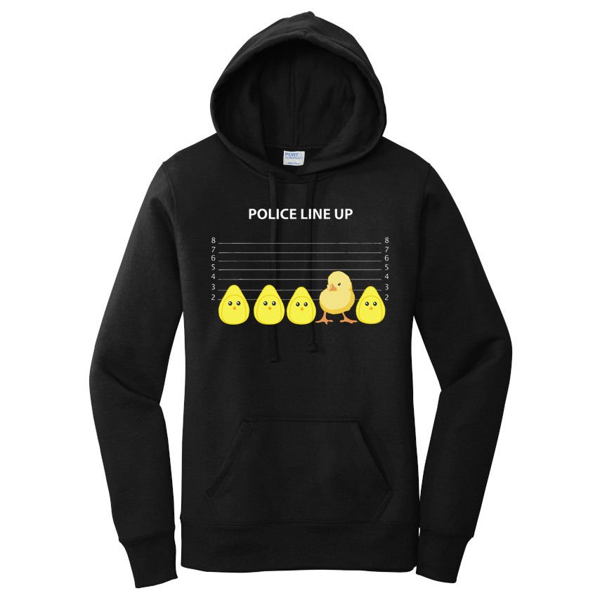 Funny Easter Police Line Up Chicks S Women's Pullover Hoodie