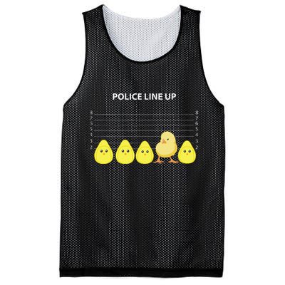 Funny Easter Police Line Up Chicks S Mesh Reversible Basketball Jersey Tank