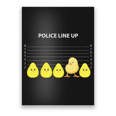 Funny Easter Police Line Up Chicks S Poster