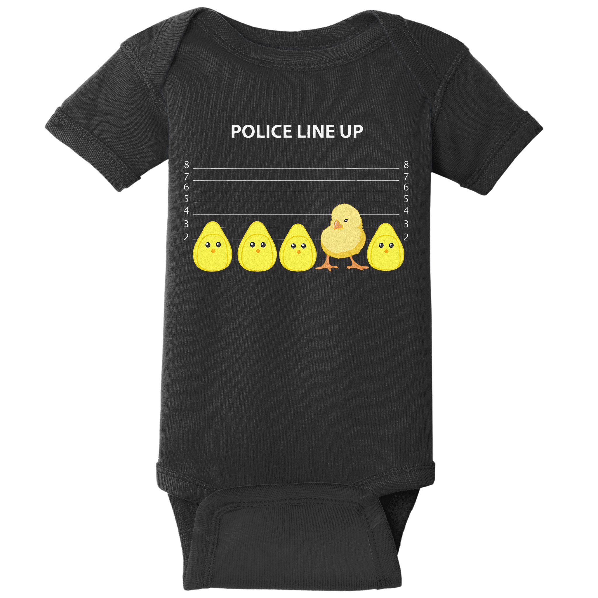 Funny Easter Police Line Up Chicks S Baby Bodysuit