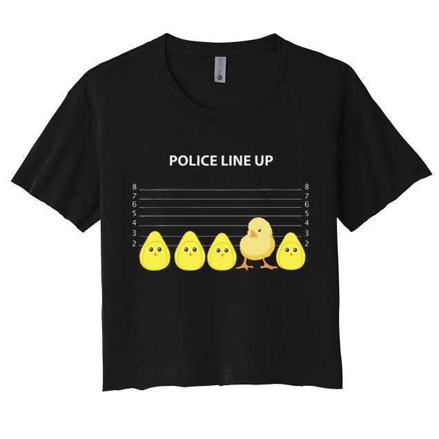 Funny Easter Police Line Up Chicks S Crop Top