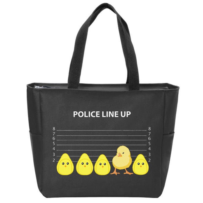 Funny Easter Police Line Up Chicks S Zip Tote Bag