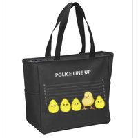 Funny Easter Police Line Up Chicks S Zip Tote Bag