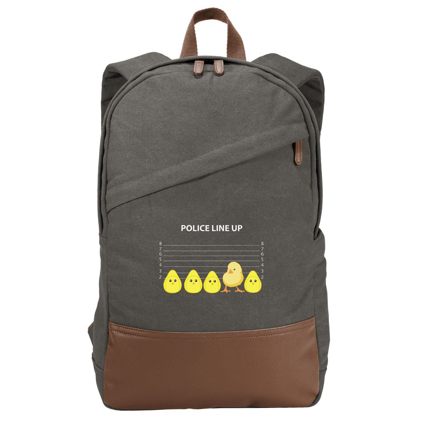 Funny Easter Police Line Up Chicks S Cotton Canvas Backpack
