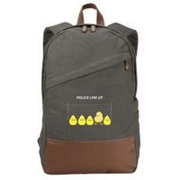 Funny Easter Police Line Up Chicks S Cotton Canvas Backpack