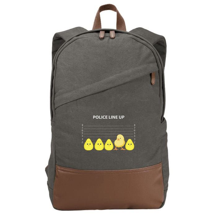 Funny Easter Police Line Up Chicks S Cotton Canvas Backpack