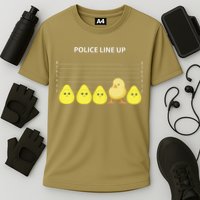 Funny Easter Police Line Up Chicks S Cooling Performance Crew T-Shirt