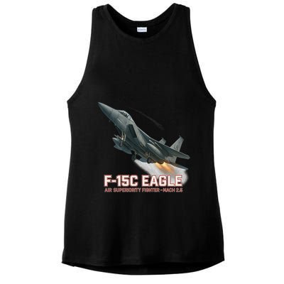 F-15C Eagle Poster – High-Speed Air Superiority Jet Design Ladies PosiCharge Tri-Blend Wicking Tank