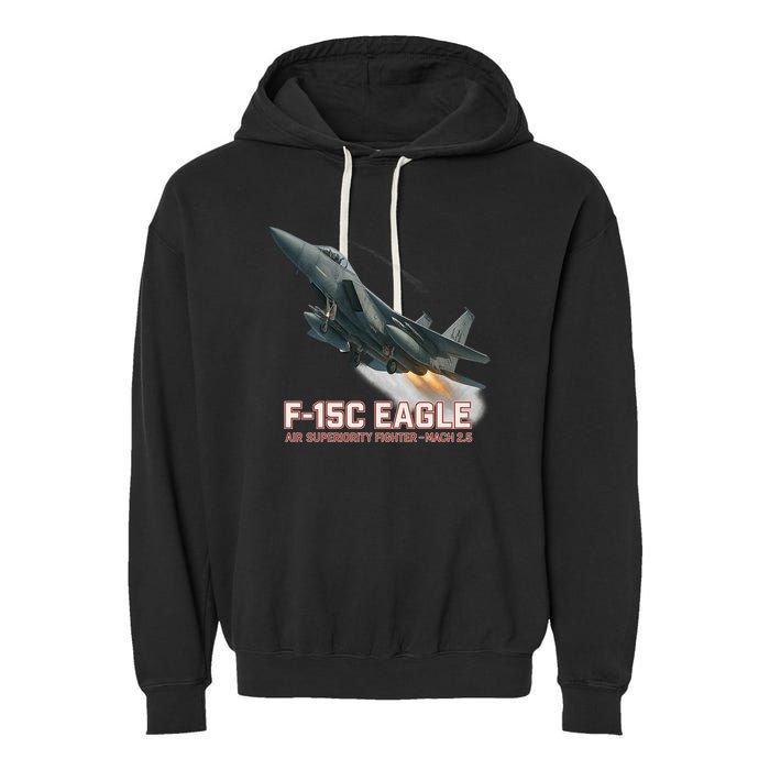 F-15C Eagle Poster – High-Speed Air Superiority Jet Design Garment-Dyed Fleece Hoodie